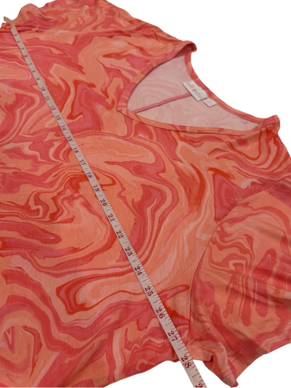 Belle by Kim Gravel Coral Pink Marble Maxi Dress - Picture 5 of 11